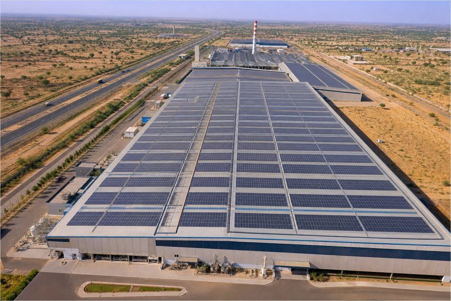 120kW commercial rooftop solar plant on a factory in Rajasthan